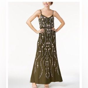 Adrianna Papell Floral Beaded Gown